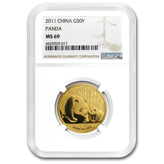 2011 China 1/2 oz Gold Panda MS-69 NGC 2011 China 1/2 oz Gold Panda MS-69 NGC